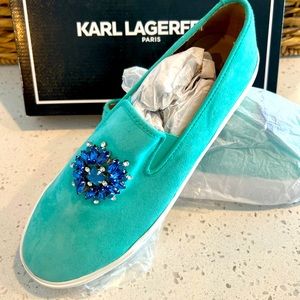 Karl Langerfield Suede Embellished Sneakers
